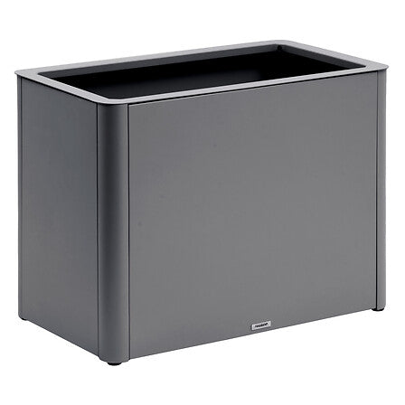 Double plant pot cover 88 x 50 x 65 cm aluminum graphite