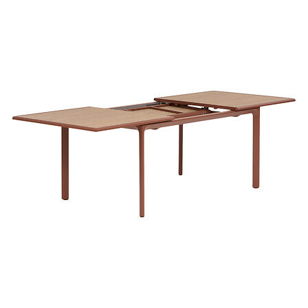 Extendable Dilors table for 10 people aluminium printed wood-effect honey mahogany