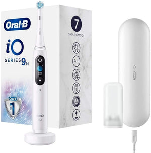 Electric toothbrush Braun Oral-B iO9 White Alabaster, Microvibration, OLED display, Fast charging, White