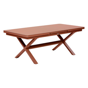 Extendable table Oryon 10 seats automatic extension glass mahogany