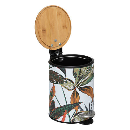 Кош за отпадъци 5five Palawan, Метал и бамбук, 3L