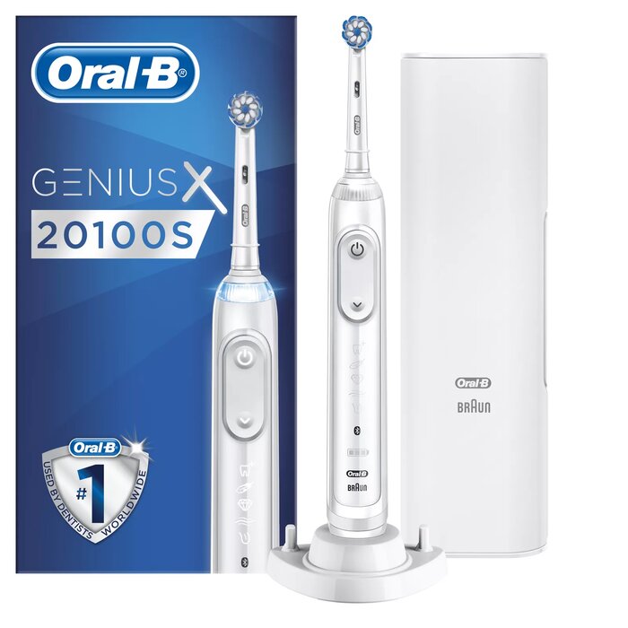 Електрическа четка за зъби Oral-B Genius X 20100S 247166, Бял