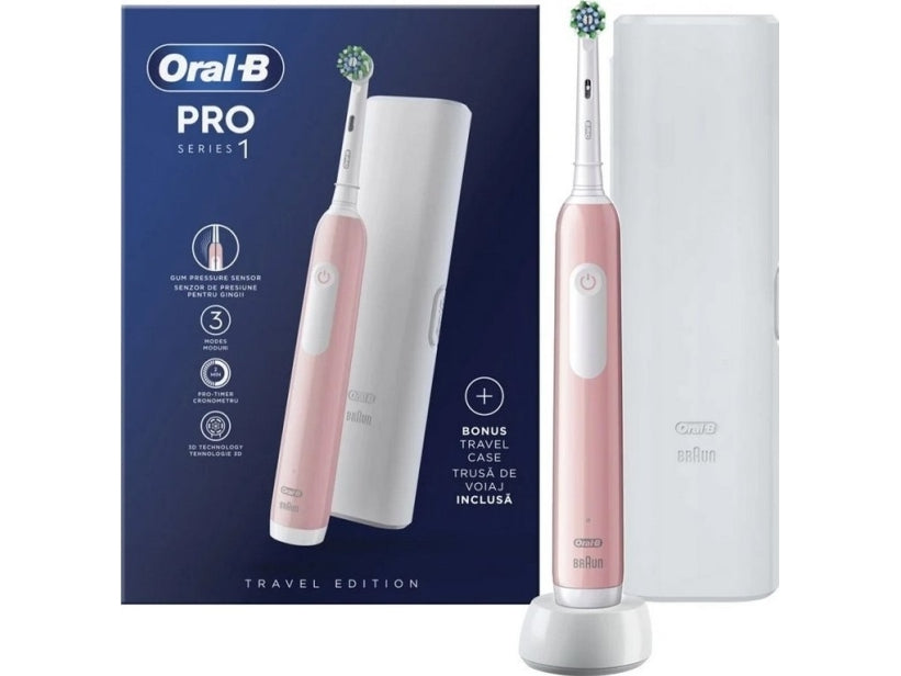 Електрическа четка за зъби Oral-B Pro 1 013024 Cross Action, Розов