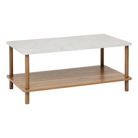 Кафе маса 5five Côme с рафт, MDF, 90 cm, Кафява