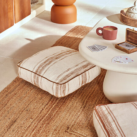 Възглавница за под atmosphera Sienna, Лен, Бежов, 48×48×12 cm