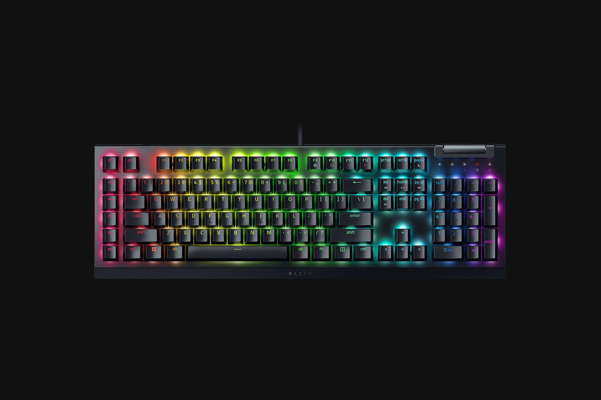 BlackWidow V4 X Gaming Keyboard Green Optical Switches, Black