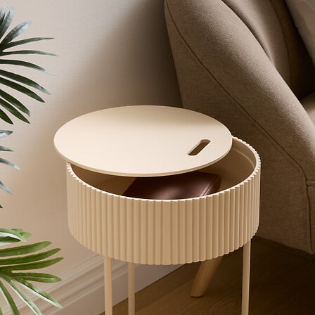 Холна маса със съхранение atmosphera Juna, Бежов, MDF, 33 cm