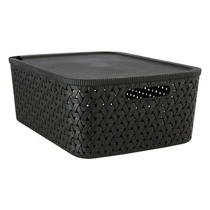 Кош за съхранение 5five Tressy, Полипропилен, 15L, Черен