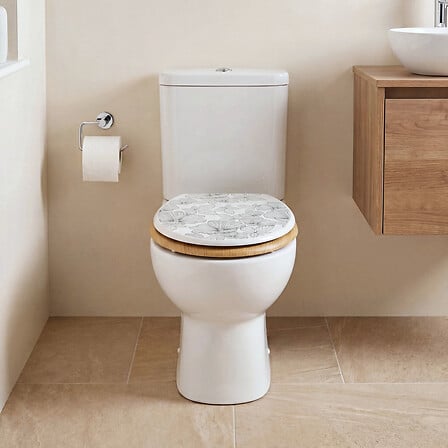 Тоалетна седалка 5five Blackflora, HDF, Бяла