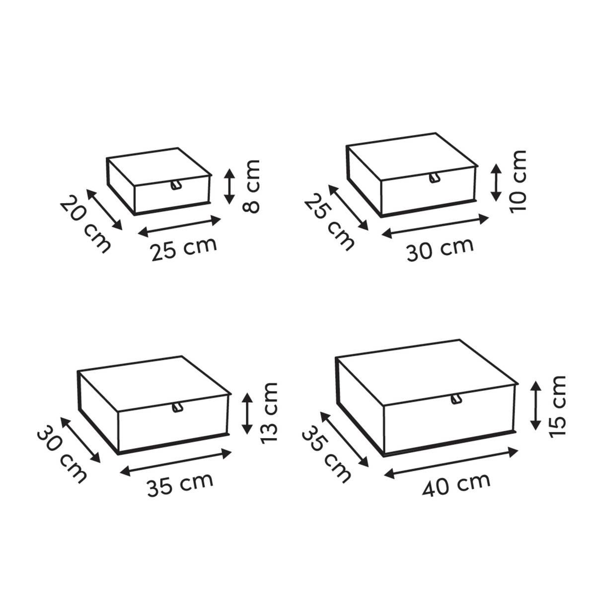 Комплект 4 кутии 5five Boxtab, Рециклиран картон, На точки, Многоцветни