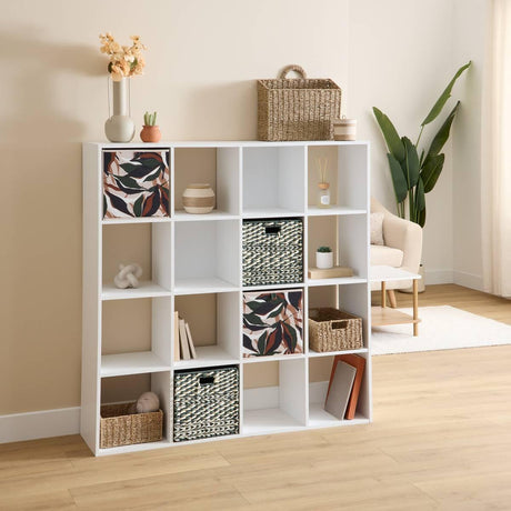 Етажерка 5five Mix'n Modul, 16 отделения, MDF, Бяла, 135.5 cm