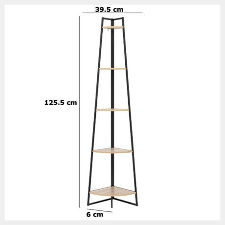 Ъглова етажерка 5five Aliaj, Метал, 180 cm, Бежова