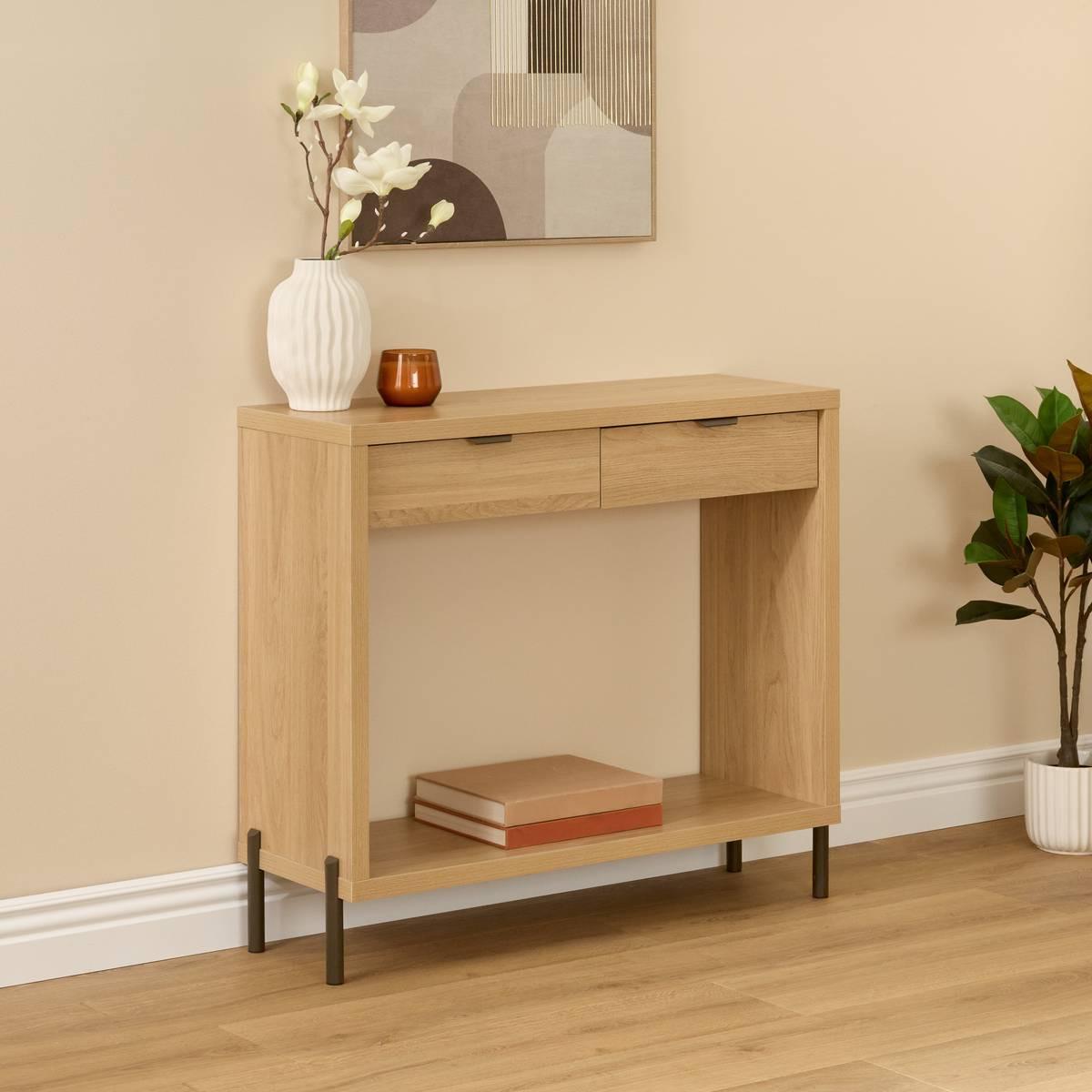 Конзолна маса 5five Alvo, MDF, Натурален беж, 92.5 cm