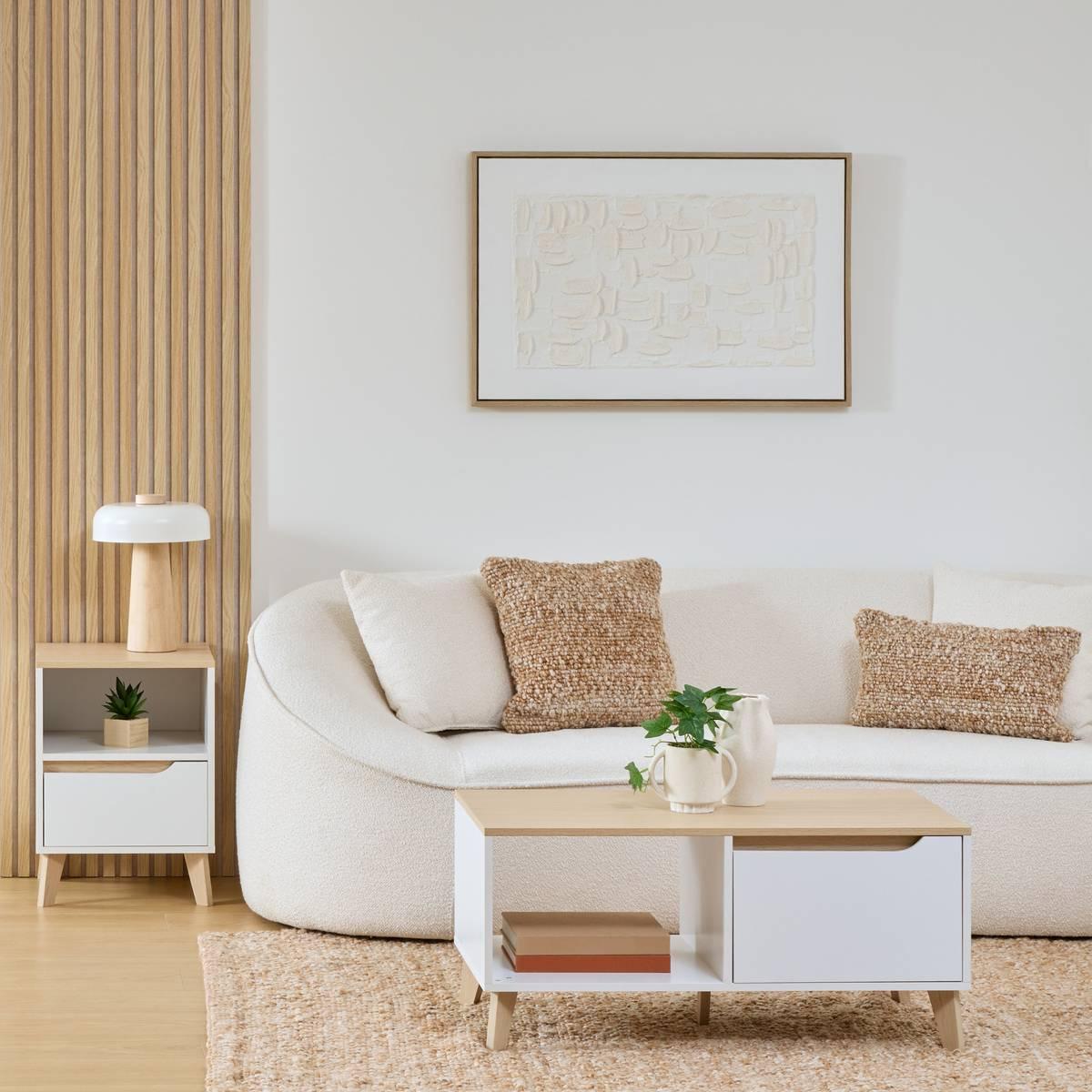 Кафе маса 5five Luma, MDF, Бяла, 90 cm