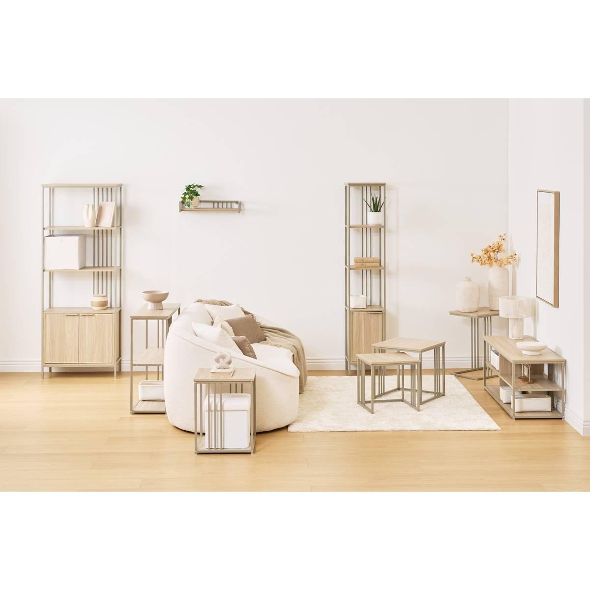 Конзолна маса с 3 рафта 5five Duna, Пясъчен метал, 80 cm
