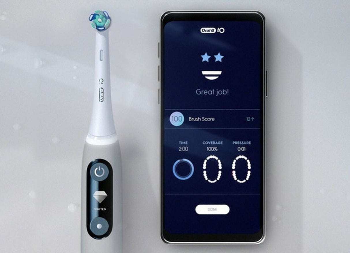 Electric toothbrush Braun Oral-B iO9 White Alabaster, Microvibration, OLED display, Fast charging, White