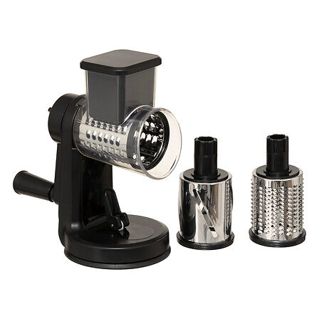 Grater with crank 3 blades L. 23.4 x D. 13 x H. 23.8 cm Silver Pro black