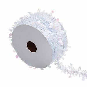 Fine star roll garland 3 m white