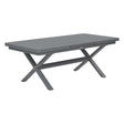 Extendable table Oryon 10 seats automatic extension glass pewter