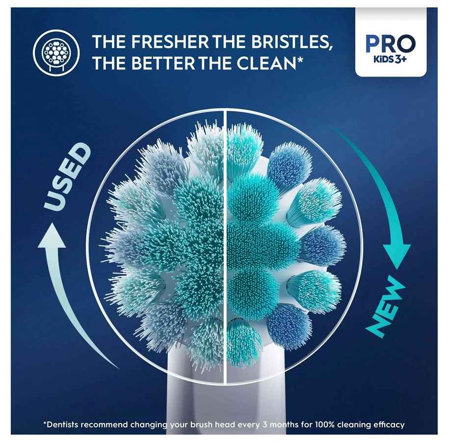 Children's electric toothbrush Oral-B Pro Kids Frozen, 2D cleaning, 2 programs, 1 nozzle, 4 stickers, For 3+ years, Blue