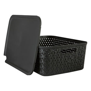 Кош за съхранение 5five Tressy, Полипропилен, 15L, Черен