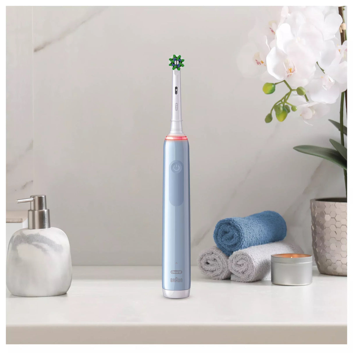 Electric toothbrush Oral-B Pro 3 Cross Action, 3D cleaning, 3 programs, 1 nozzle, Blue