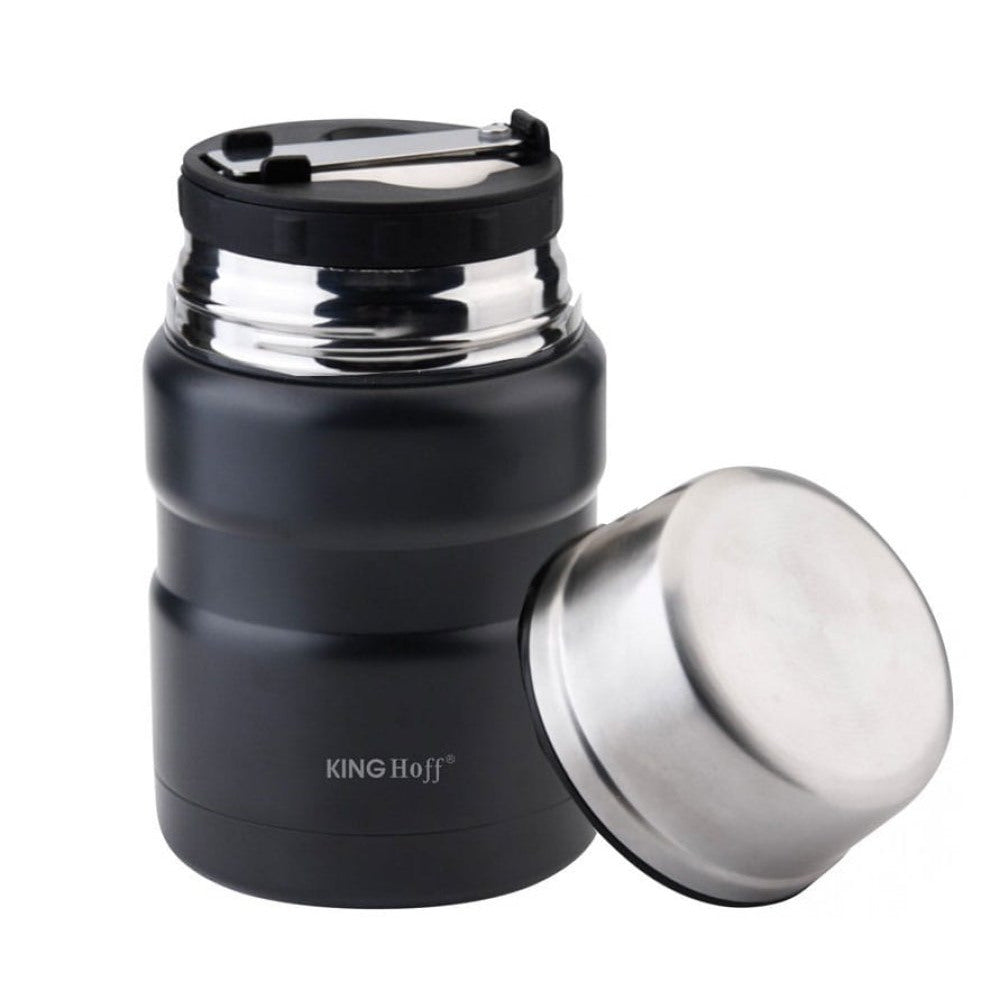 Thermos for food KingHoff 1459, 500 ml, Inox, Unbreakable, Black