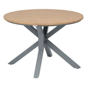 Fixed round table Oraclion 4 seats walnut graphite
