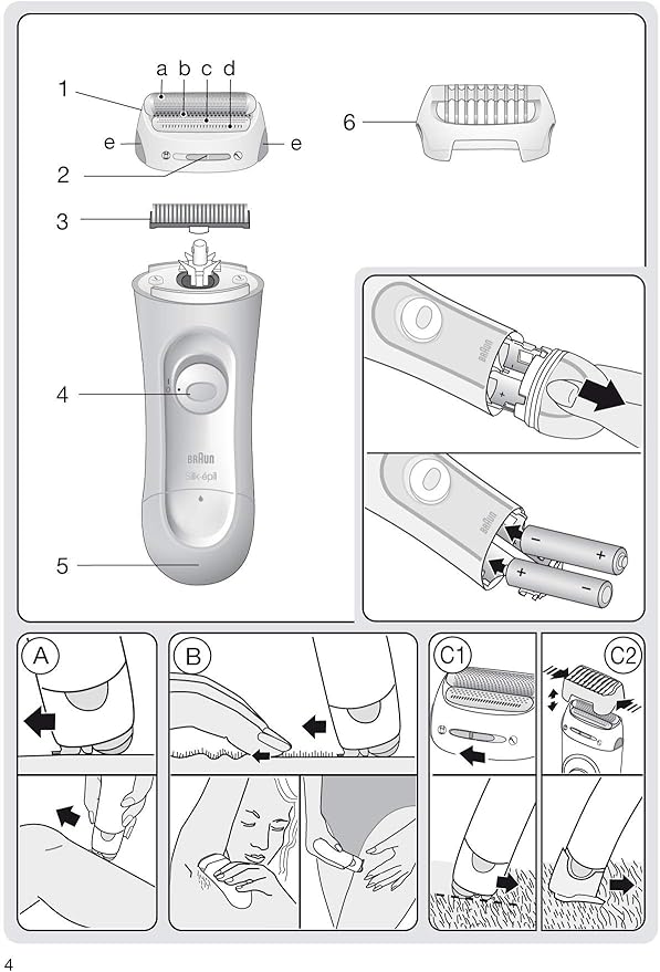 Епилатор самобръсначка Braun Silk-Epil LS5100, Лилав