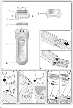 Епилатор самобръсначка Braun Silk-Epil LS5100, Лилав