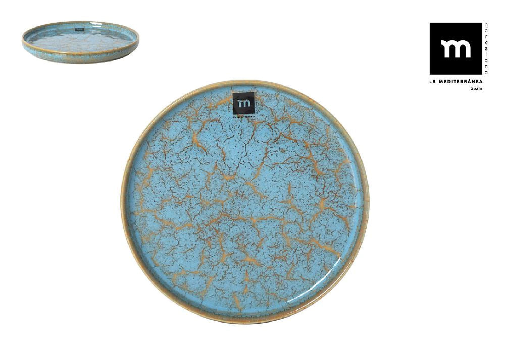 Десертна чиния LA MEDITERRANEA Scratch Blue, 20х2.3 cm, порцелан