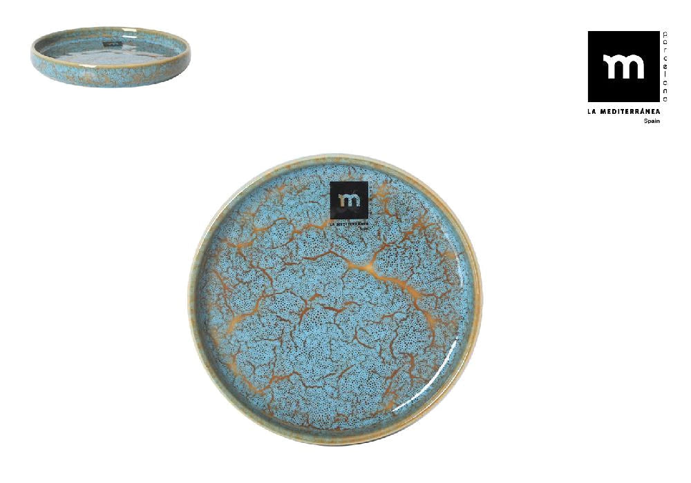 Десертна чиния LA MEDITERRANEA Scratch Blue, 14х2 cm, порцелан