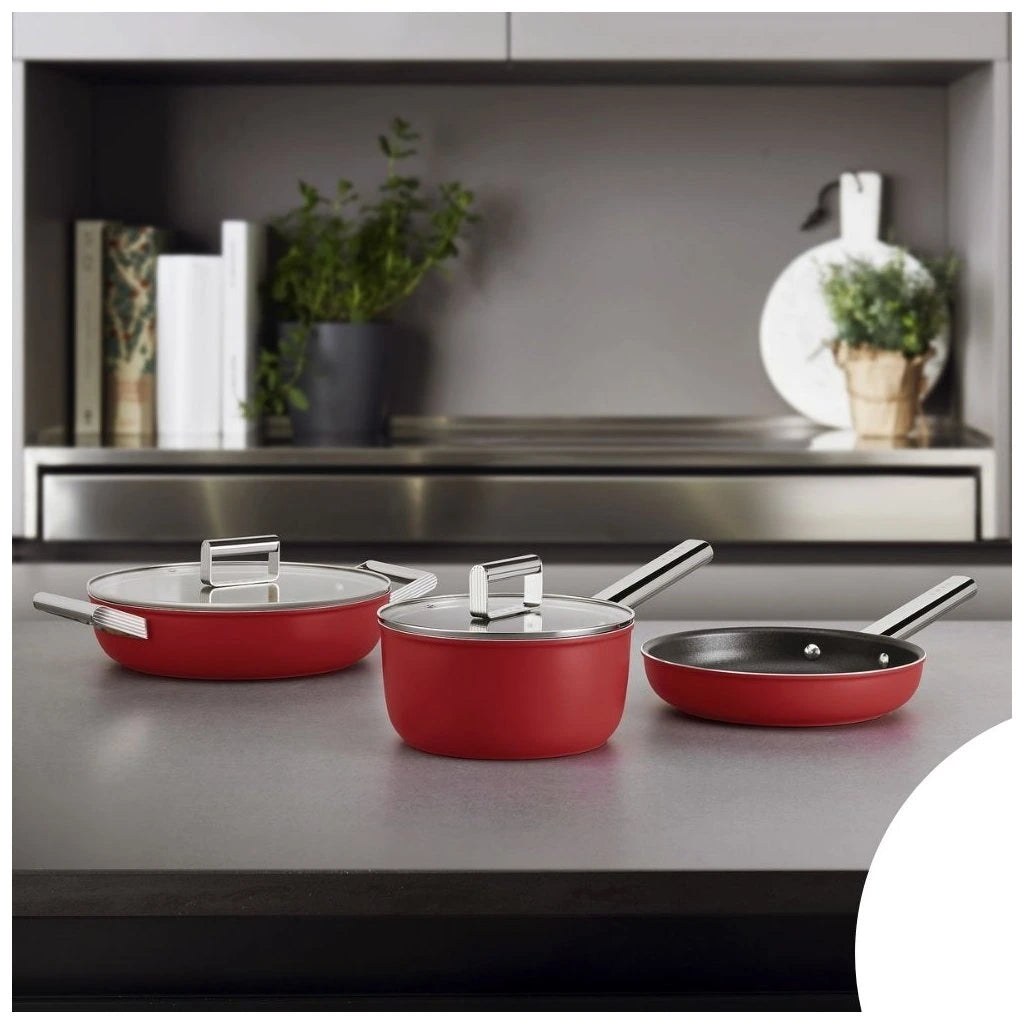 Frying pan Smeg CKFS2011RDM, Volume 2.7 l., Diameter 20 cm, Red