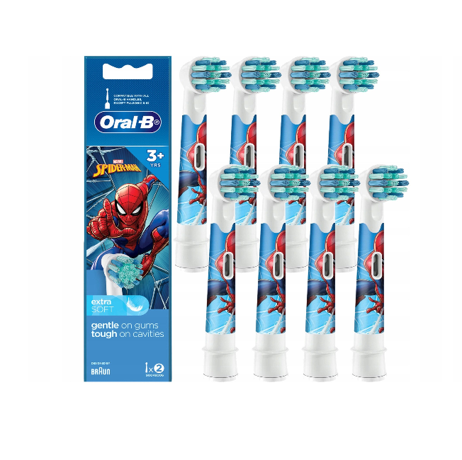 Electric toothbrush head Oral-B Spiderman, 8 pcs