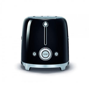 Тостер SMEG TSF01BLEU, 950 W, 2 филии, 6 нива на препичане, Черен/Сребрист