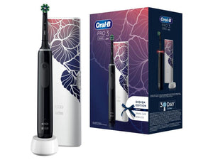 Електрическа четка за зъби Oral-B Pro 3 3500, Floral Design Edition, Черен