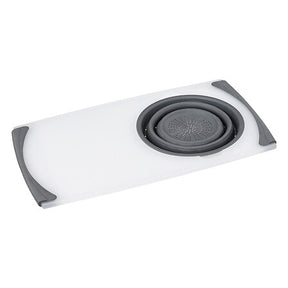 Folding PP chopping board with colander