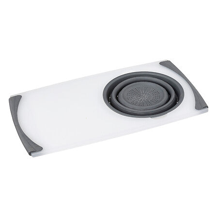Folding PP chopping board with colander