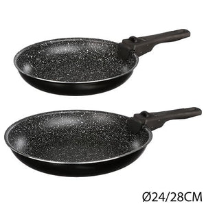 Комплект 2 тигана 5five Amovible, Алуминий, 24/28 cm, Черен
