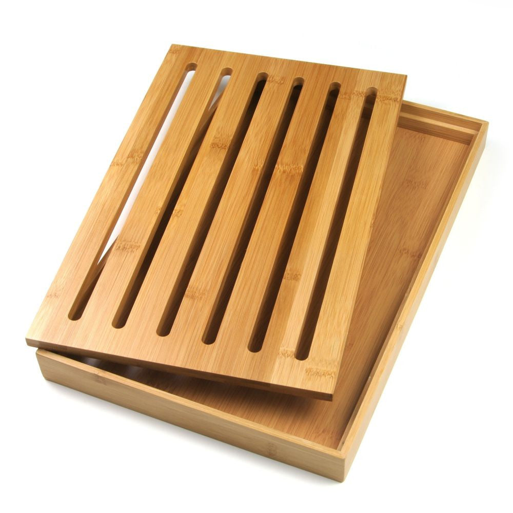 Kinghoff 1217 wooden cutting board, removable crumb tray