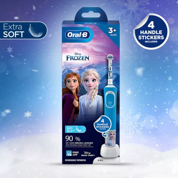 Children's electric toothbrush Oral-B Pro Kids Frozen, 2D cleaning, 2 programs, 1 nozzle, 4 stickers, For 3+ years, Blue