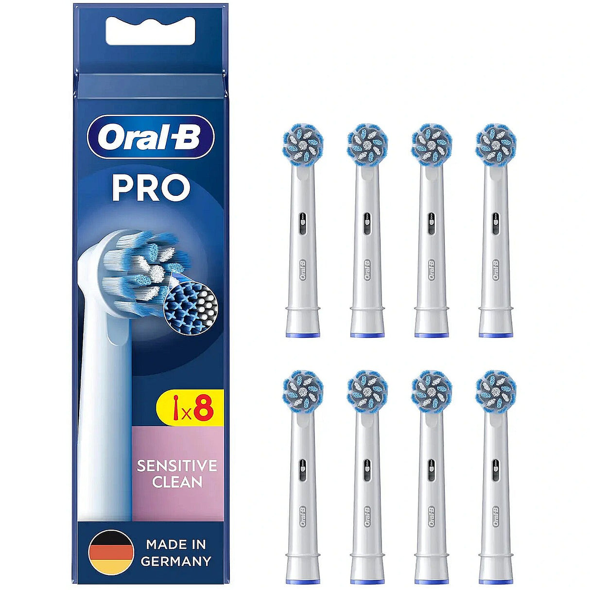 Накрайник за електрическа четка Oral-B Sensitive Clean & Care 860649, 8 бр.