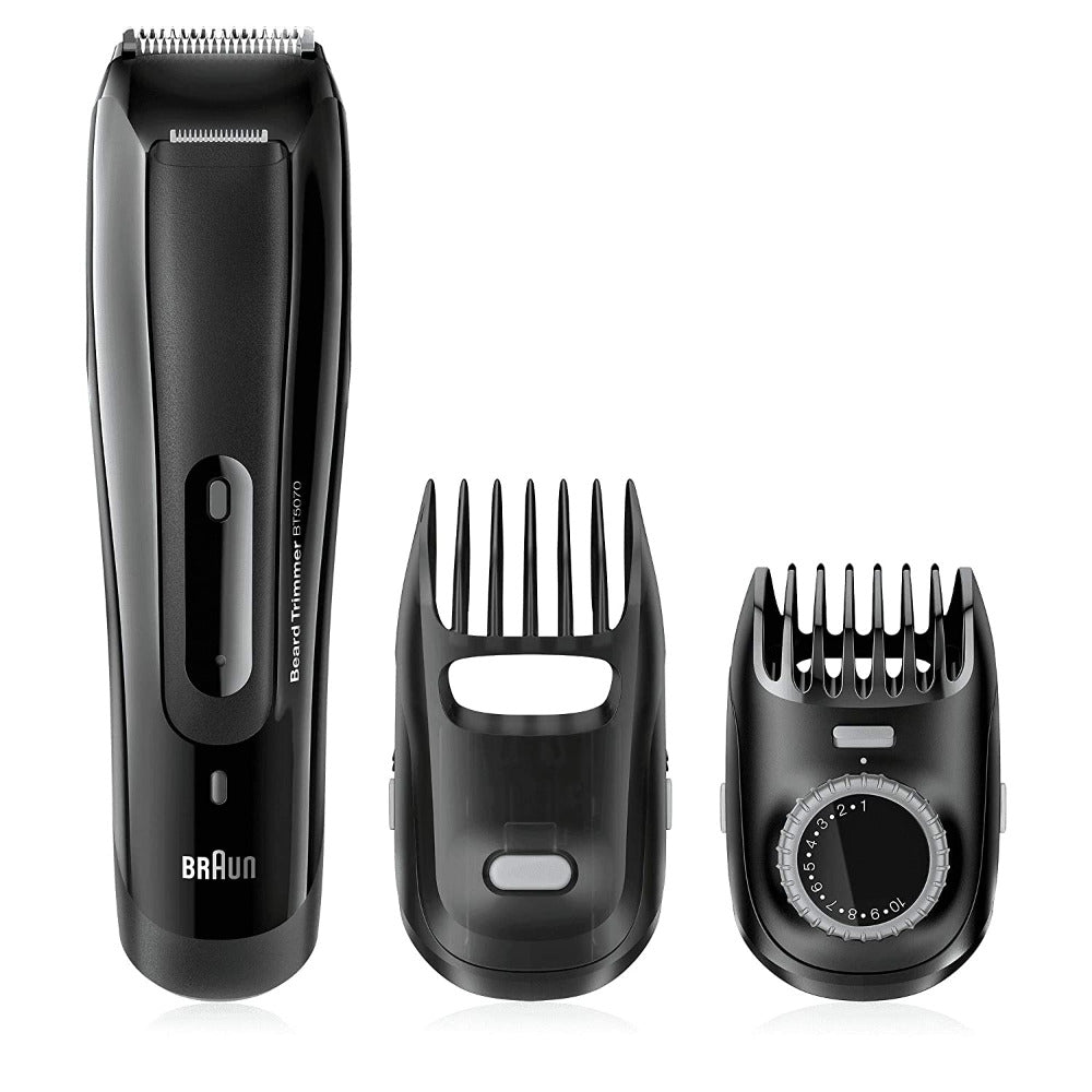 Braun BT5070 Facial Trimmer, Slide&amp;Style System, 25 Length Settings, Washable, Black