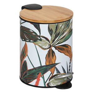 Кош за отпадъци 5five Palawan, Метал и бамбук, 3L