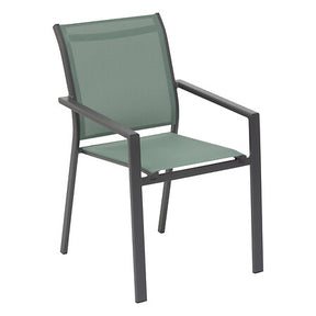 Essentia olive graphite stacking aluminium dining chair