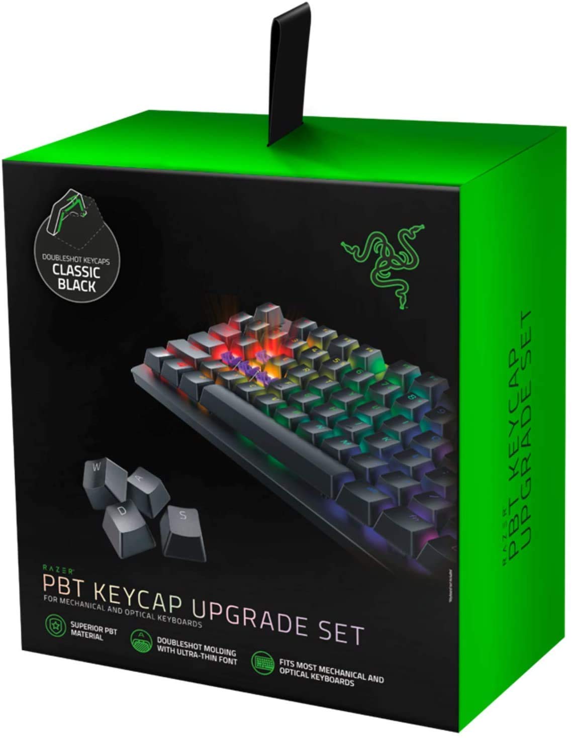 Комплект бутони за клавиатура Razer PBT Doubleshot, Черен