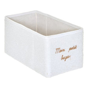 Кутия за съхранение atmosphera Mon Petit Bazar, Картон, Букле, Бяла, 29 cm