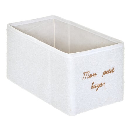Кутия за съхранение atmosphera Mon Petit Bazar, Картон, Букле, Бяла, 29 cm