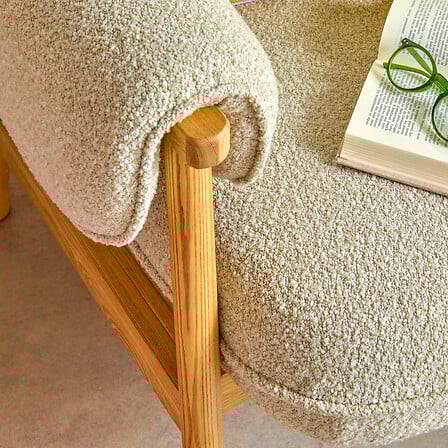 Кресло с подлакътници atmosphera Ikaris, Букле, Глина