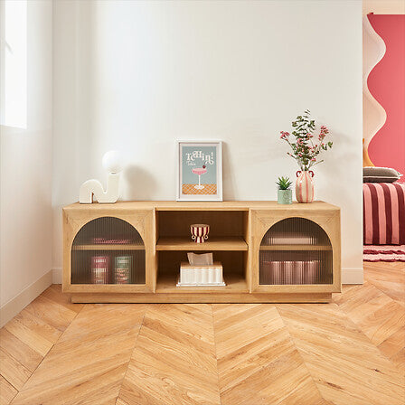 ТВ шкаф atmosphera Lousada, 2 врати и 1 рафт, 160x40x55 cm, Акация, MDF